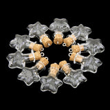Maxbell 20pcs Tiny Star & Tear Drop Shape Cork Glass Bottle Vial DIY Necklace Pendants