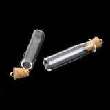 Maxbell 20pcs Glass Cork Bottle Long Cylinder Star Jars Vials DIY Wishing Bottle