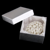 Maxbell Phenovo Oval White Pearl Rhinestone Ring Necklace Jewelry Box Case Holder