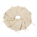 Maxbell 10x Small Linen Jute Sack Jewelry Pouch Drawstring Gift Bags Wedding Favour