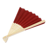 Maxbell Chinese Folding Bamboo Fan Retro Hand Fan Wedding Favors - Wine Red - Aladdin Shoppers