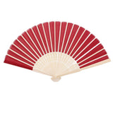 Maxbell Chinese Folding Bamboo Fan Retro Hand Fan Wedding Favors - Wine Red - Aladdin Shoppers
