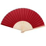 Maxbell Chinese Folding Bamboo Fan Retro Hand Fan Wedding Favors - Wine Red - Aladdin Shoppers