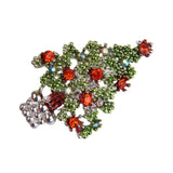 Maxbell Green Enamel Crystal Rhinestone  Christmas Tree Brooch Pin Xmas Gift