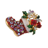 Maxbell Xmas Party Brooches Shoes Style Rhinestone Crystal Brooch Pin Christmas Gift