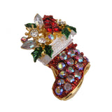 Maxbell Xmas Party Brooches Shoes Style Rhinestone Crystal Brooch Pin Christmas Gift
