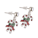 Maxbell Maxbell Christmas Cane Style Earrings Ear Stud Crystal Decor Xmas Party Gift Jewelry