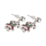 Maxbell Maxbell Christmas Cane Style Earrings Ear Stud Crystal Decor Xmas Party Gift Jewelry