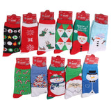 Maxbell Maxbell 1 Pair 80% Cotton Unisex Soft Winter Warm Christmas Style Santa Claus Pattern Crew Socks