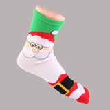 Maxbell Maxbell 1 Pair 80% Cotton Unisex Soft Winter Warm Christmas Style Santa Claus Pattern Crew Socks