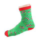 Maxbell Maxbell 1 Pair 80% Cotton Unisex Soft Autumn Winter Warm Christmas Tiny Umbrella Pattern Crew Socks Green