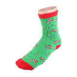 Maxbell Maxbell 1 Pair 80% Cotton Unisex Soft Autumn Winter Warm Christmas Tiny Umbrella Pattern Crew Socks Green