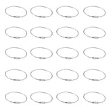 Maxbell 20pcs Wire Rope Key Ring Stainless Steel Pendant Circle Tool 1.5mm