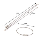 Maxbell 20pcs Wire Rope Key Ring Stainless Steel Pendant Circle Tool 1.5mm