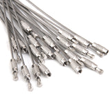 Maxbell 20pcs Wire Rope Key Ring Stainless Steel Pendant Circle Tool 1.5mm