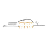 Maxbell 2xDetachable Shoe Strap Crystal Chain for Holding Loose Shoe High Heels Silver