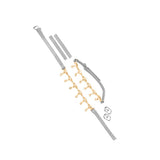 Maxbell 2xDetachable Shoe Strap Crystal Chain for Holding Loose Shoe High Heels Silver