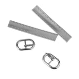 Maxbell 2xDetachable Shoe Strap Crystal Chain for Holding Loose Shoe High Heels Silver