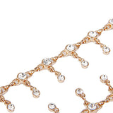 Maxbell 2xDetachable Shoe Strap Crystal Chain for Holding Loose Shoe High Heels Silver