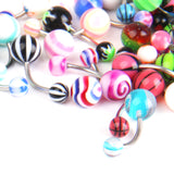 Maxbell 50pcs Stainless Ball Bar Studs Button Ring Navel Ring Body Piercing Jewelry