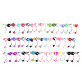 Maxbell 50pcs Stainless Ball Bar Studs Button Ring Navel Ring Body Piercing Jewelry