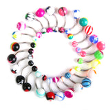 Maxbell 50pcs Stainless Ball Bar Studs Button Ring Navel Ring Body Piercing Jewelry