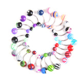 Maxbell 50pcs Stainless Ball Bar Studs Button Ring Navel Ring Body Piercing Jewelry