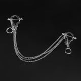 Maxbell 14G Stainless Steel Crystal Rhinestone Nipple Ring Chain Body Piercing