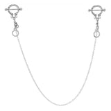 Maxbell 14G Stainless Steel Crystal Rhinestone Nipple Ring Chain Body Piercing