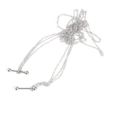 Maxbell 10x14G Stainless Steel Silver 3-layer Tassel Chain Nipple Ring Body Piercing
