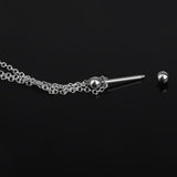 Maxbell 10x14G Stainless Steel Silver 3-layer Tassel Chain Nipple Ring Body Piercing