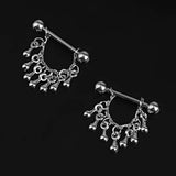 Maxbell 1 Pair 14G Stainless Steel Water Drop Tassel Nipple Ring Body Piercing