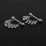 Maxbell 1 Pair 14G Stainless Steel Water Drop Tassel Nipple Ring Body Piercing