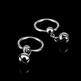 Maxbell 7x1 Pair 14G Stainless Steel Bell Charm Pendant Nipple Ring Body Piercing