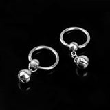 Maxbell 7x1 Pair 14G Stainless Steel Bell Charm Pendant Nipple Ring Body Piercing