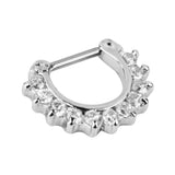 Maxbell 14G Silver Crystal Rhinestone Septum Nose Ring Piercing Jewelry