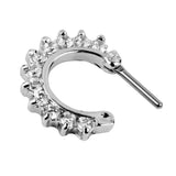Maxbell 14G Silver Crystal Rhinestone Septum Nose Ring Piercing Jewelry