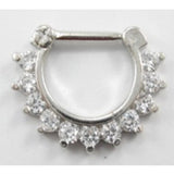 Maxbell 14G Silver Crystal Rhinestone Septum Nose Ring Piercing Jewelry