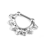 Maxbell 1pc Silver Stainless Steel 16g 1.2mm Skull Septum Clicker Nose Ring Piercing