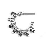 Maxbell 1pc Silver Stainless Steel 16g 1.2mm Skull Septum Clicker Nose Ring Piercing