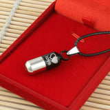 Maxbell 2xStainless Love Pill Keeper Capsule Tablet Pendant Necklace Chain Unisex