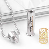 Maxbell 5xStainless Steel Bullet Cremation Ash Holder Urn Pendant Necklace Gold L