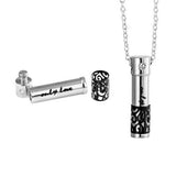 Maxbell 2xStainless Steel Bullet Cremation Ash Holder Urn Pendant Necklace Black L