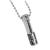 Maxbell 2xStainless Steel Bullet Cremation Ash Holder Urn Pendant Necklace Black L