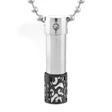 Maxbell 2xStainless Steel Bullet Cremation Ash Holder Urn Pendant Necklace Black L