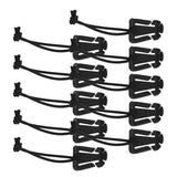 Maxbell 4x10pcs Outdoor Molle Elastic Cord Webbing Hang Buckle Roll Clips Black