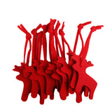Maxbell 10 x Fawn Deer Shape Felt Christmas Trees Ornament Decor Hanger Craft Red
