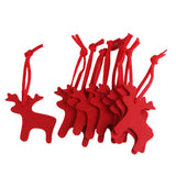 Maxbell 10 x Fawn Deer Shape Felt Christmas Trees Ornament Decor Hanger Craft Red