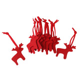 Maxbell 10 x Fawn Deer Shape Felt Christmas Trees Ornament Decor Hanger Craft Red