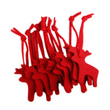 Maxbell 10 x Fawn Deer Shape Felt Christmas Trees Ornament Decor Hanger Craft Red